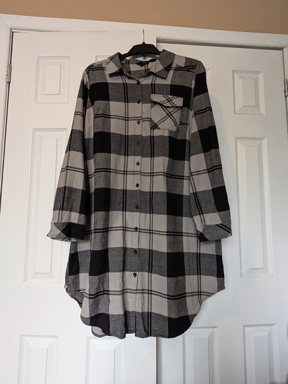 torrid Black and Gray Plaid Button-Down Shirt